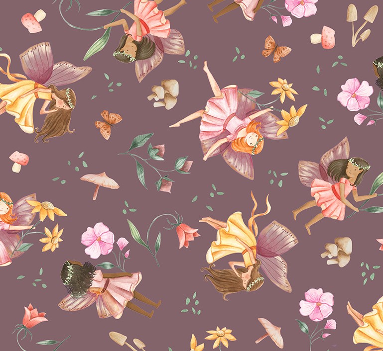 Petal Pixies Fairyland Sugar Plum by Whistler Studios for Windham Fabrics