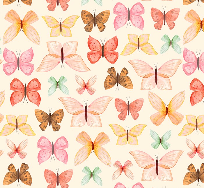 Petal Pixies Spread Your Wings Ivory by Whistler Studios for Windham Fabrics