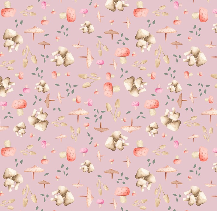 Petal Pixies Mushroom Garden Lilac by Whistler Studios for Windham Fabrics