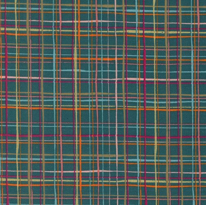 Things Above Lattice Lines Deep Sea by Fancy That Design House for Moda Fabrics