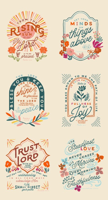 Things Above Block Panel Eggshell by Fancy That Design House for Moda Fabrics