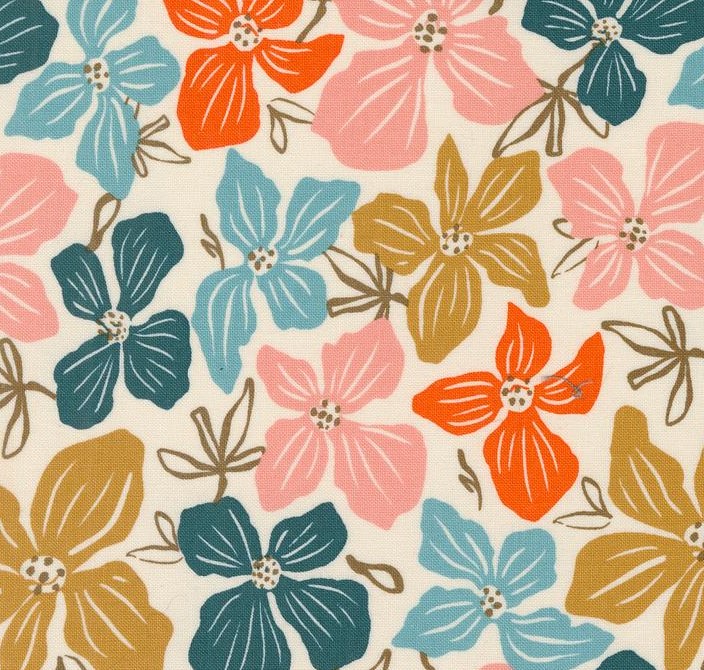 Things Above Block Florals Eggshell by Fancy That Design House for Moda Fabrics