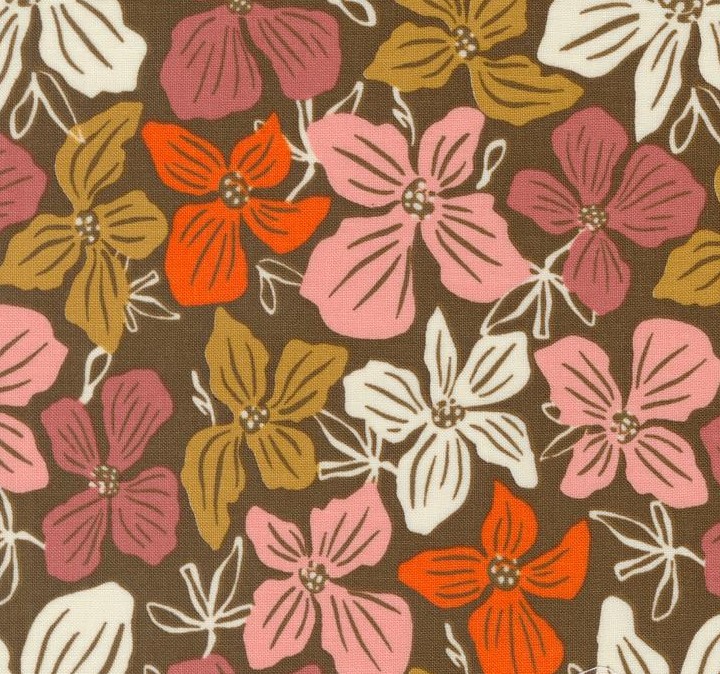 Things Above Block Florals Cocoa by Fancy That Design House for Moda Fabrics