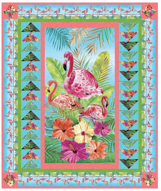 Tropical Birds Quilt Throw Kit by Blank