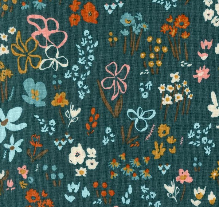 Things Above Scattered Seeds Deep Sea by Fancy That Design House for Moda Fabrics