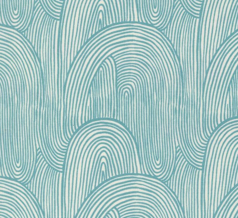 Things Above Wavy Whirl Teal by Fancy That Design House for Moda Fabrics