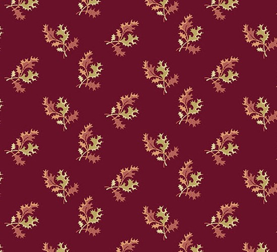 Dahlia Holly Berry Cranberry by Laundry Basket Quilts for Andover Fabrics