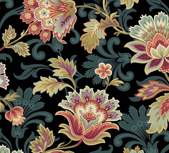 Dahlia Canterbury Dusk by Laundry Basket Quilts for Andover Fabrics