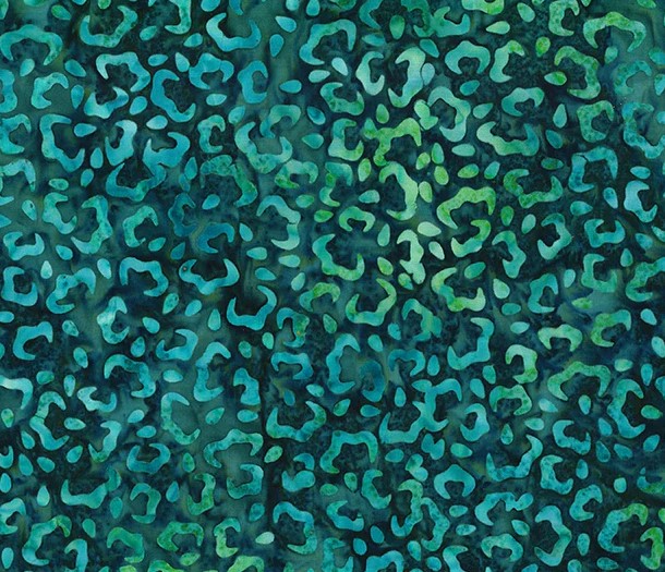 Copper Mountain Batiks Cheetah Prints Green/Blue from Wilmington Prints