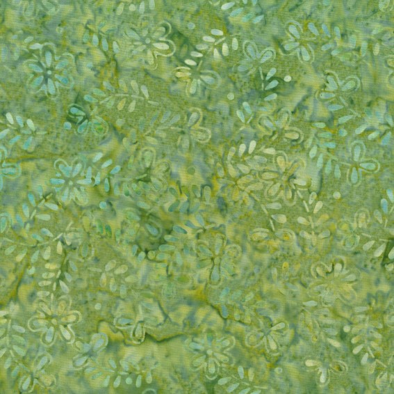 Copper Mountain Batiks Daisies Green from Wilmington Prints