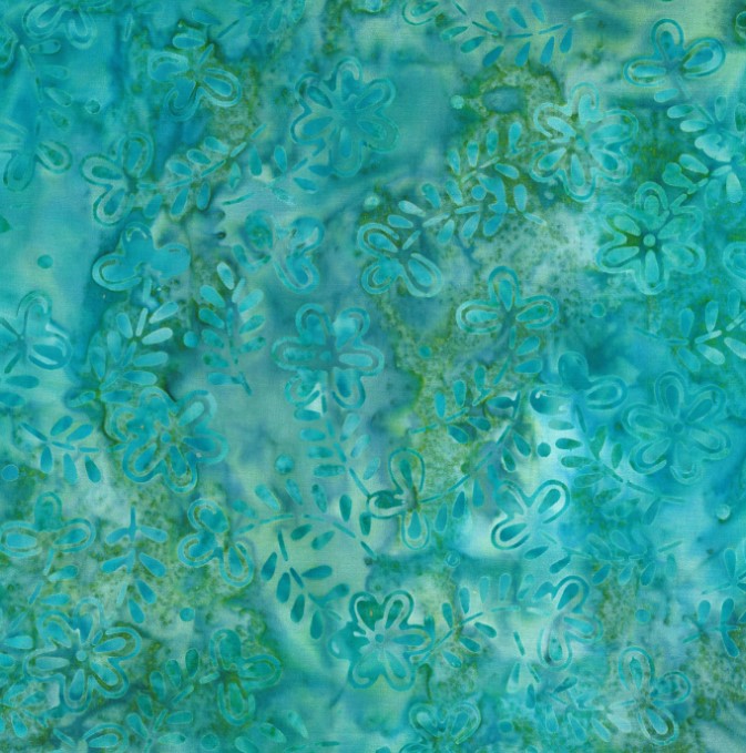 Copper Mountain Batiks Daisies Aqua from Wilmington Prints
