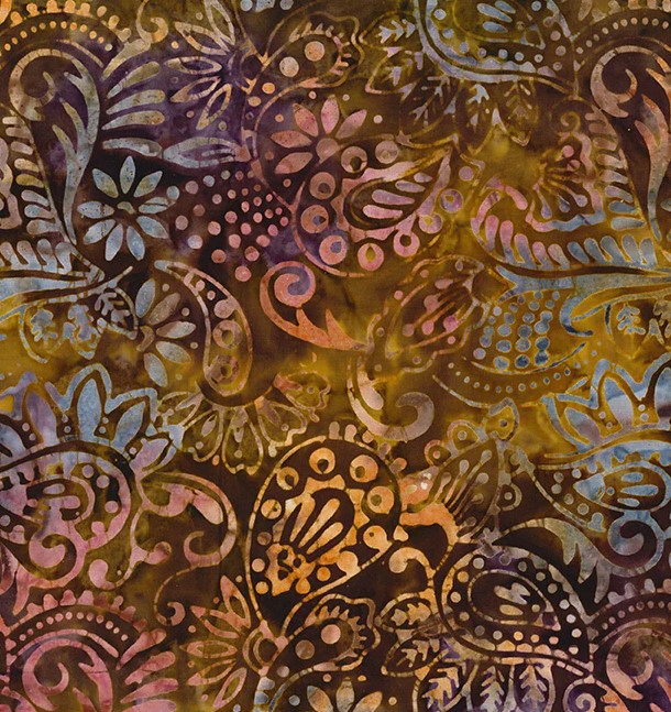 Copper Mountain Batiks Dots & Leaves Multi from Wilmington Batiks