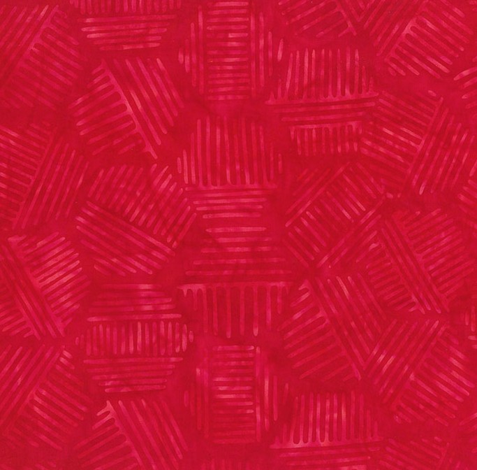 Hexies Batik Lipstick Red by Banyan Batiks Studio for Northcott Fabrics