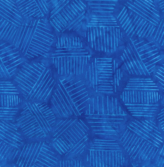 Hexies Batik Blue Bayou by Banyan Batiks Studio for Northcott Fabrics