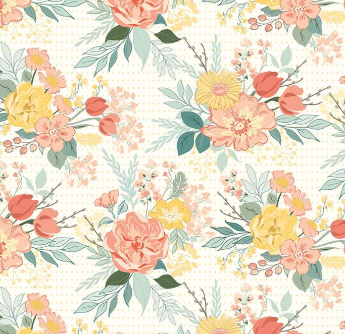New Beginnings Main Cream by Sandy Gervais for Riley Blake Designs