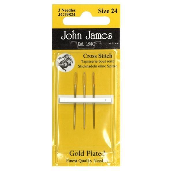 John James Cross Stitch Tapestry Gold Needles, Size 24