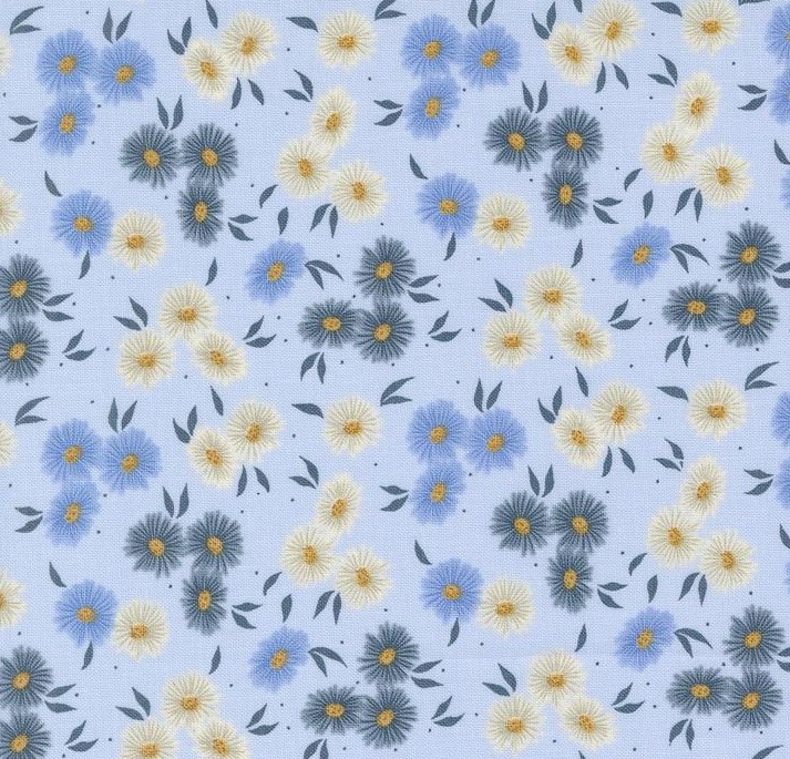 Seaglass Summer Bach Asters Small Floral Dappled Blue by Sweetfire Road for Moda Fabrics