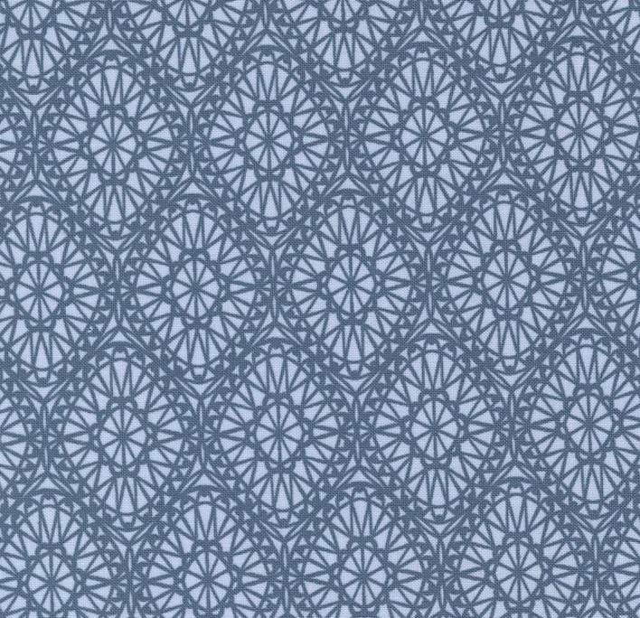 Seaglass Summer Picnic Blanket Damask Dappled Blue by Sweetfire Road for Moda Fabrics