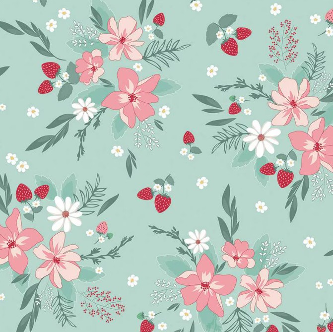 Berry Market Main Mint by Beverly McCullough for Riley Blake Designs