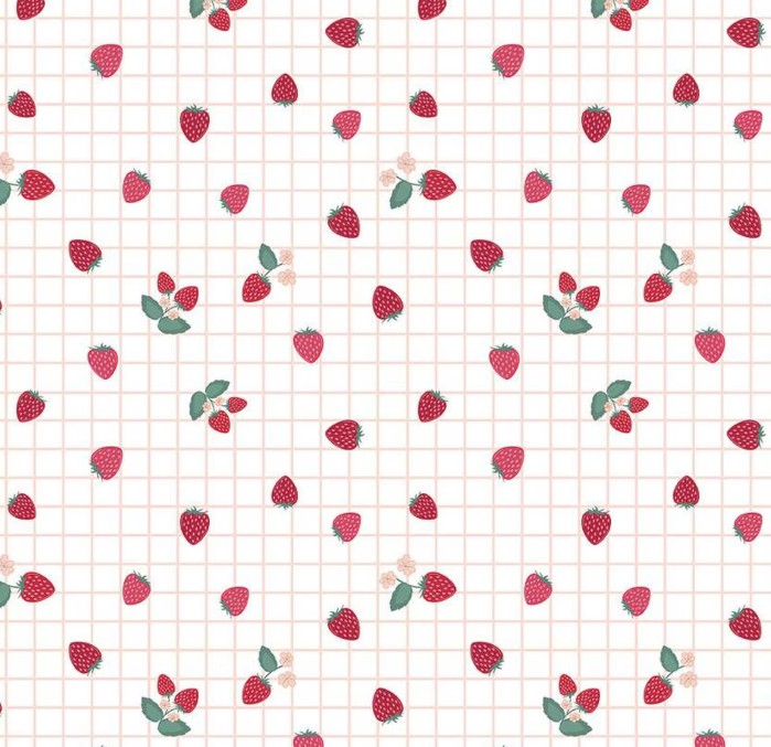 Berry Market Gingham Berries White by Beverly McCullough for Riley Blake Designs