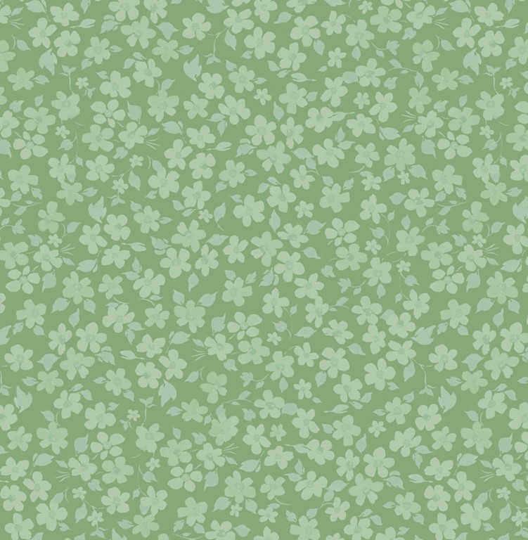 Berry Sweet Tonal Small Floral Green by Heatherlee Chan for Clothworks