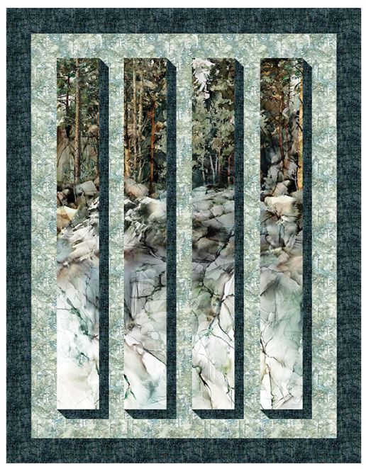 Forest View Quilt Kit featuring Northcott's Lone Wolf Collection