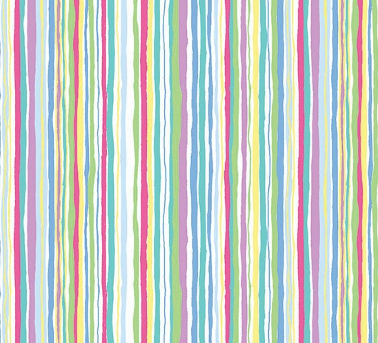 Hello Spring Wavy Stripe Multi by Makower UK for Andover Fabrics