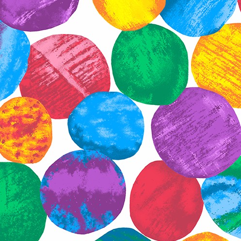 The Very Hungry Caterpillar Dots Multi by Eric Carle for Andover Fabrics
