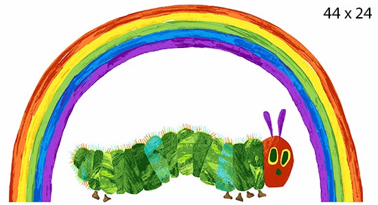 The Very Hungry Caterpillar Rainbow Panel by Eric Carle for Andover Fabrics