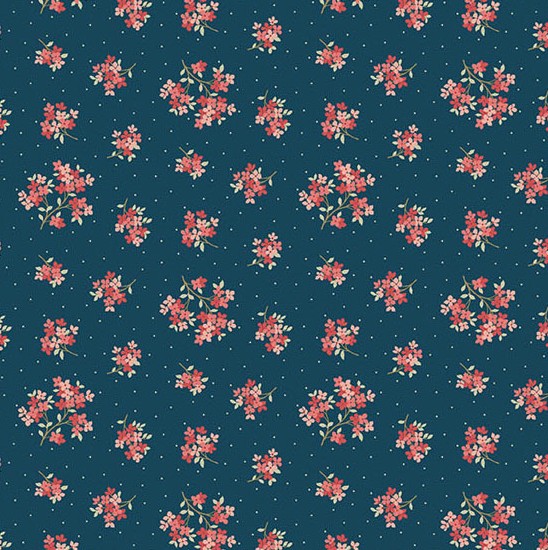 Lighthouse Sand Verbena Navy by Laundry Basket Quilts for Andover Fabrics