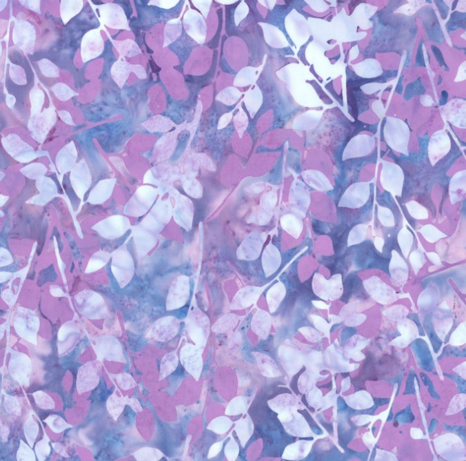 Electric Rose Batiks Leaves Shaved Ice from Hoffman Fabrics