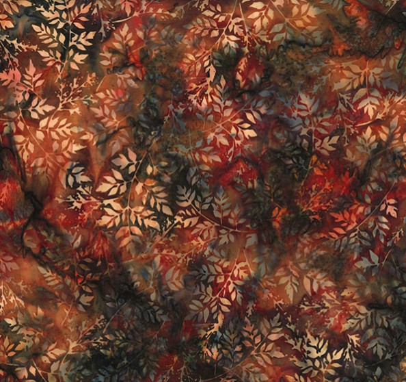 Holiday Spice Batiks Packed Leaves Bohemian from Hoffman Fabrics