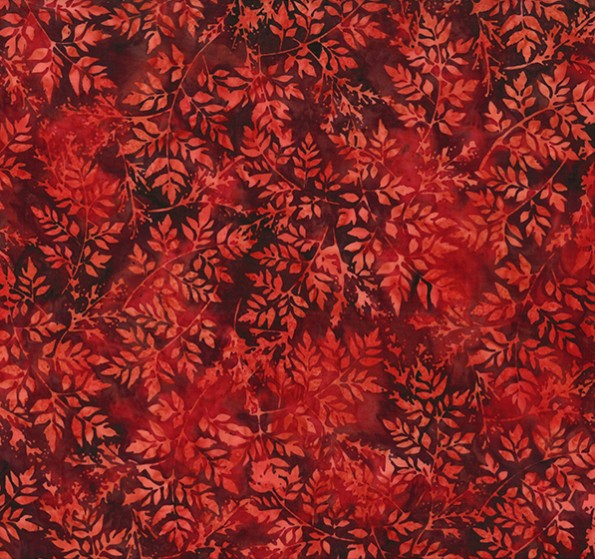 Holiday Spice Batiks Packed Leaves Harvest from Hoffman Fabrics