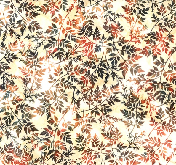 Holiday Spice Batiks Packed Leaves September from Hoffman Fabrics