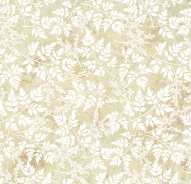 Sweet Sandalwood Batiks Packed Leaves Papyrus from Hoffman Fabrics