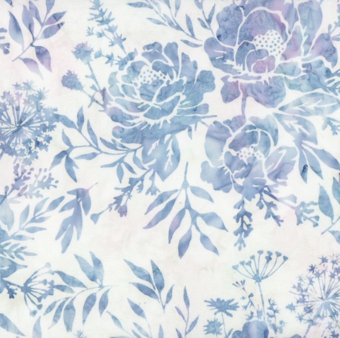 Electric Rose Batiks Mixed Florals January from Hoffman Fabrics