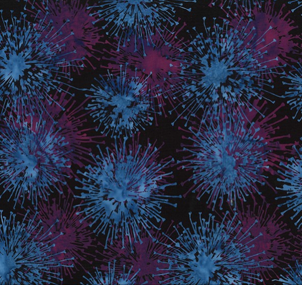 Electric Rose Batiks Allium Blackberry from Hoffman Fabrics