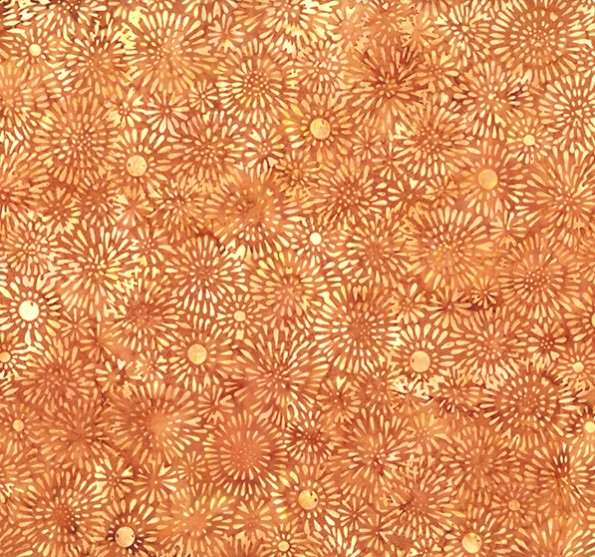 Holiday Spice Batiks Petal Burst Chai Tea from Hoffman Fabrics