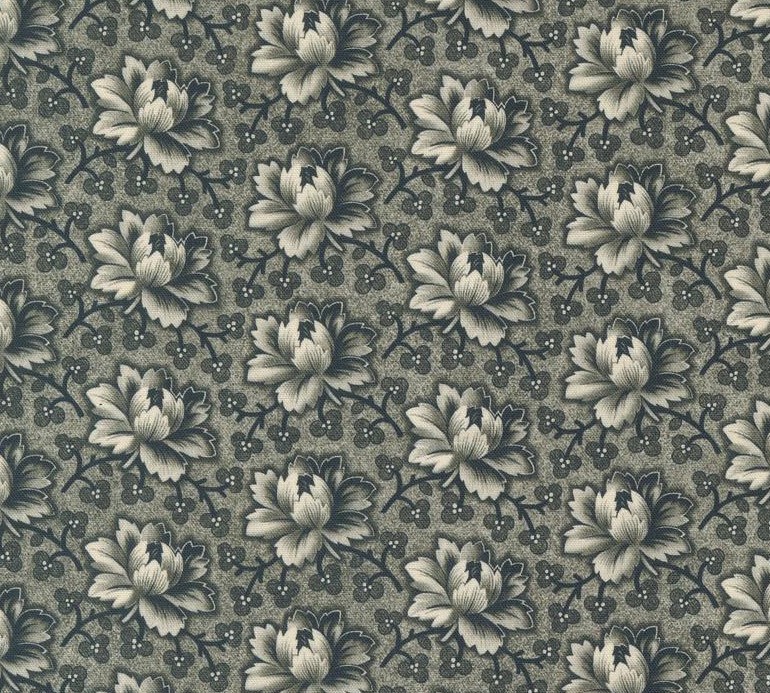 Goodnight Irene Tea Rose Florals Graphite by Betsy Chutchian for Moda Fabrics