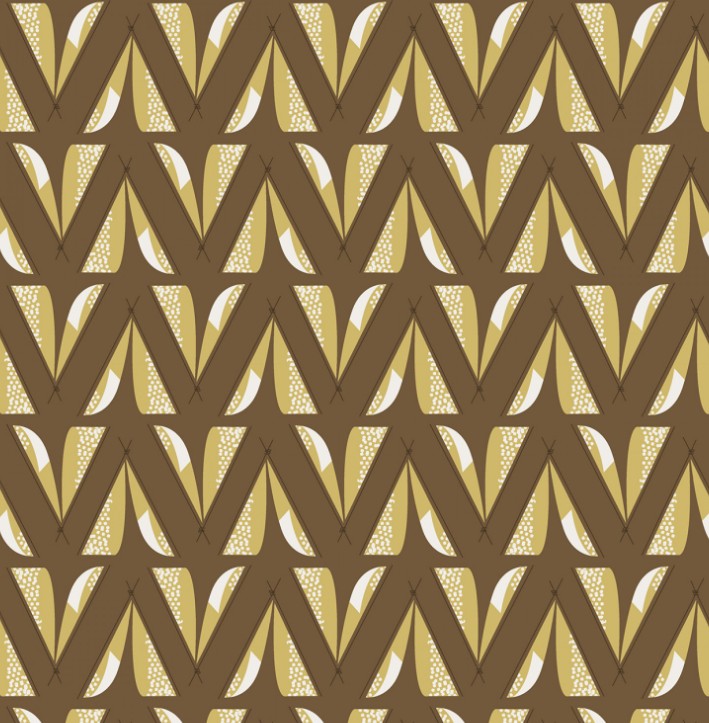 Into The Woodlands Tents Brown by Deane Beesley for Wilmington Prints