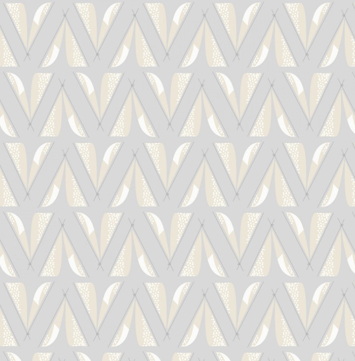 Into The Woodlands Tents Gray by Deane Beesley for Wilmington Prints