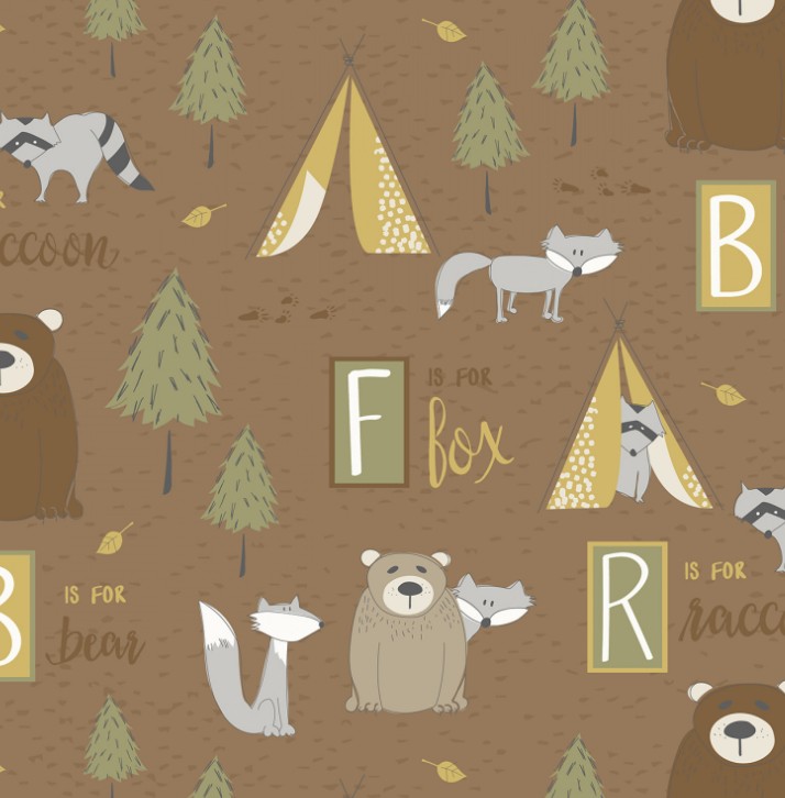 Into The Woodlands Large Print Allover Brown by Deane Beesley for Wilmington Prints