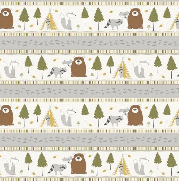 Into The Woodlands Repeating Stripe Multi by Deane Beesley for Wilmington Prints