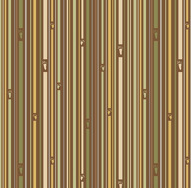 Into The Woodlands Stripes Brown by Deane Beesley for Wilmington Prints