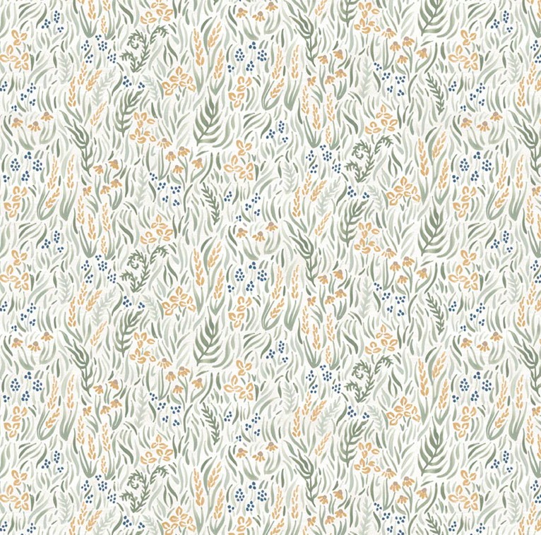 Lakeside Days Packed Foliage White by Laura Marshall for P&B Textiles