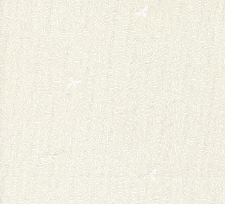 Bee Garden Twists and Turns Porcelain White by Gingiber for Moda Fabrics