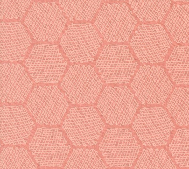Bee Garden Honeycomb Geometric Carnation by Gingiber for Moda Fabrics