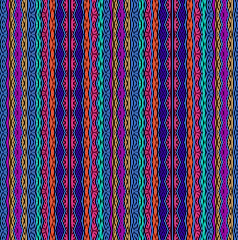 Fantasticats Digital Geo Stripe Blue by Laurel Burch for Clothworks