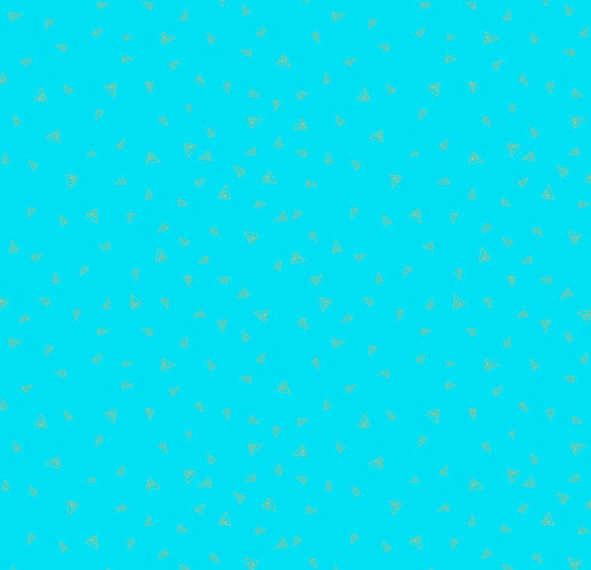 Fantasticats Gold Triangles Aqua Metallic by Laurel Burch for Clothworks