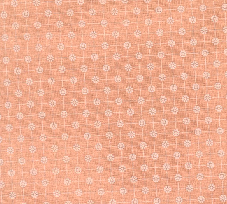 Cottage Charm Pixie Dots Flower Grid Peach by My Sew Quilty Life for Moda Fabrics